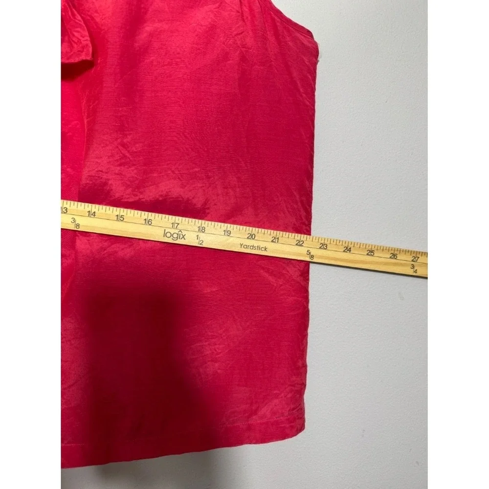 J.Crew Silk Blend Ruffle Neck Sleeveless‎ Blouse Pink Size L Coquette Balletcore